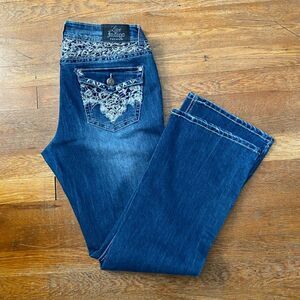 Love Indigo Bootcut Embordered Denim Jeans Women Size 10